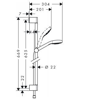Hansgrohe Croma Select S Multi 0,65m zestaw prysznicowy biały/chrom 26560400