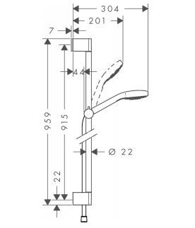 Hansgrohe Croma Select S Multi 0,90m EcoSmart zestaw prysznicowy biały/chrom 26571400
