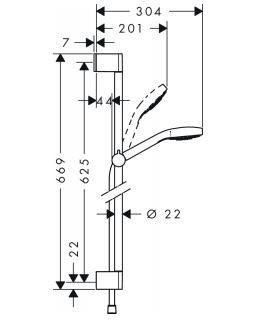 Hansgrohe Croma Select S 1jet 0,65m zestaw prysznicowy biały/chrom 26564400