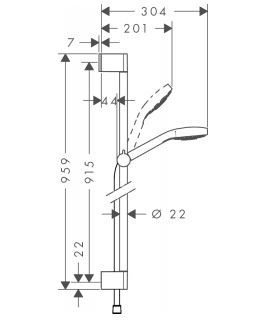 Hansgrohe Croma Select S 1jet 0,90m EcoSmart zestaw prysznicowy biały/chrom 26575400
