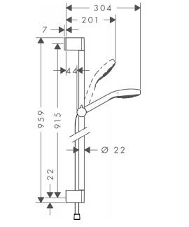 Hansgrohe Croma Select S Vario 0,90m zestaw prysznicowy biały/chrom 26572400