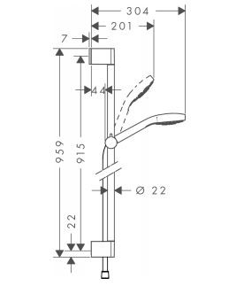 Hansgrohe Croma Select S Multi 0,90m zestaw prysznicowy biały/chrom 26570400