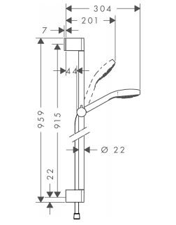 Hansgrohe Croma Select E 1jet 0,90m zestaw prysznicowy biały/chrom 26594400