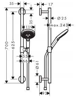 Hansgrohe Raindance Select S 120 zestaw prysznicowy chrom 26320000