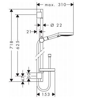 Hansgrohe Raindance Select S zestaw prysznicowy S120 3jet / Unica'S Puro 0,65m EcoSmart chrom 26632000