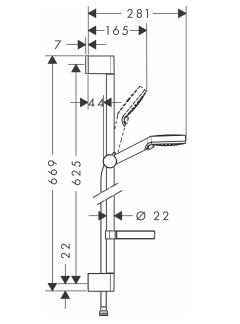 Hansgrohe Crometta Vario Unica 0.65m zestaw prysznicowy z mydelniczką Casetta biały/chrom 26553400