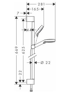Hansgrohe Crometta Vario Unica 0.65m zestaw prysznicowy biały/chrom 26532400