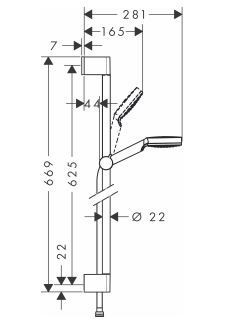 Hansgrohe Crometta 1jet Unica 0.65m EcoSmart zestaw prysznicowy biały/chrom 26535400