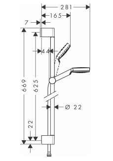 Hansgrohe Crometta 1jet Unica 0.65m zestaw prysznicowy biały/chrom 26533400