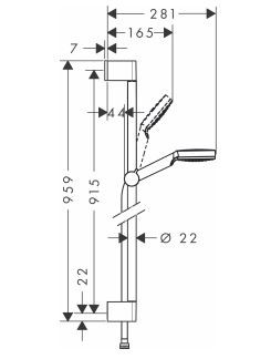 Hansgrohe Crometta 1jet Unica 0.90m zestaw prysznicowy biały/chrom 26537400