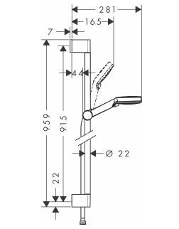 Hansgrohe Crometta Vario Unica 0.90m zestaw prysznicowy biały/chrom 26536400
