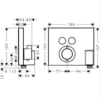 Hansgrohe ShowerSelect bateria prysznicowa podtynkowa termostatyczna z Fixit i Porter chrom 15765000