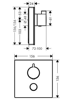 Hansgrohe ShowerSelect Glass bateria prysznicowa podtynkowa termostatyczna HighFlow biały/chrom 15735400