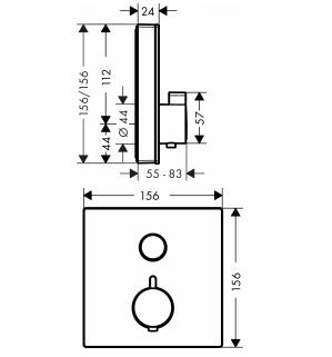 Hansgrohe ShowerSelect Glass bateria prysznicowa podtynkowa termostatyczna biały/chrom 15737400