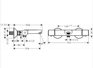 Hansgrohe Ecostat Universal bateria wannowa termostatyczna natynkowa chrom 13123000