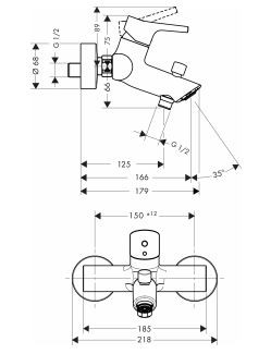 Hansgrohe Talis S bateria wannowa natynkowa chrom 72400000