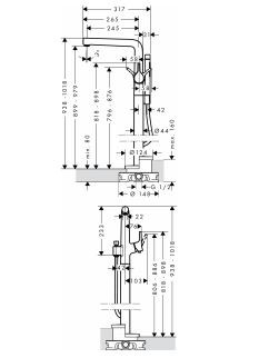 Hansgrohe Talis S bateria wannowa wolnostojąca chrom 72412000