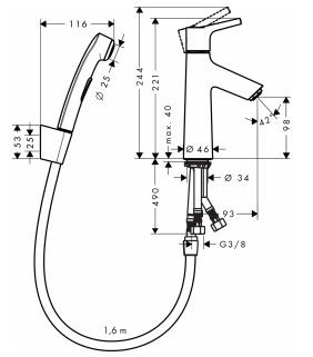 Hansgrohe Talis S zestaw bidette z korkiem chrom 72290000