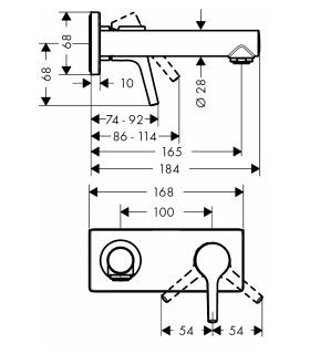 Hansgrohe Talis S bateria umywalkowa podtynkowa chrom 72110000