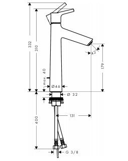Hansgrohe Talis S bateria umywalkowa wysoka z korkiem chrom 72031000