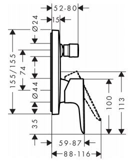 Hansgrohe Talis E bateria wannowa podtynkowa chrom 71745000