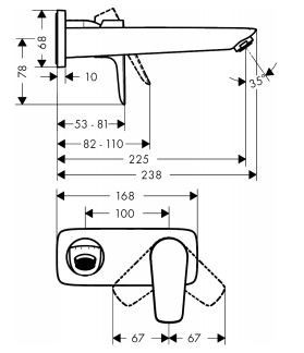Hansgrohe Talis E bateria umywalkowa podtynkowa z korkiem chrom 71734000