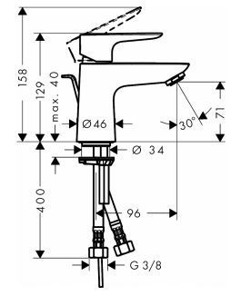 Hansgrohe Talis E bateria umywalkowa bez korka chrom 71702000