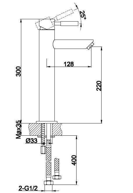Kohlman Roxin bateria umywalkowa wysoka chrom QB170R