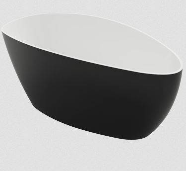 Omnires Marble+ Barcelona wanna wolnostojąca 170x77 lany marmur biało czarny połysk BARCELONAXLBCP