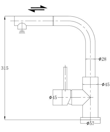 Omnires Albany bateria zlewozmywakowa ze stali nierdzewnej AB1455IN