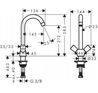 Hansgrohe Logis bateria kuchenna chrom 71280000