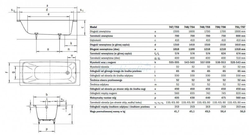 Kaldewei Cayono wanna prostokątna 180x80 model 751 2751 0001 0001