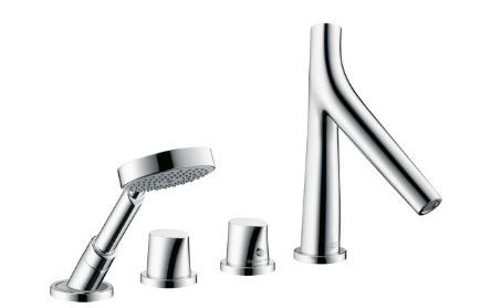 Axor Starck Organic bateria 4-otworowa wannowa termostatyczna na brzeg wanny chrom 12425000