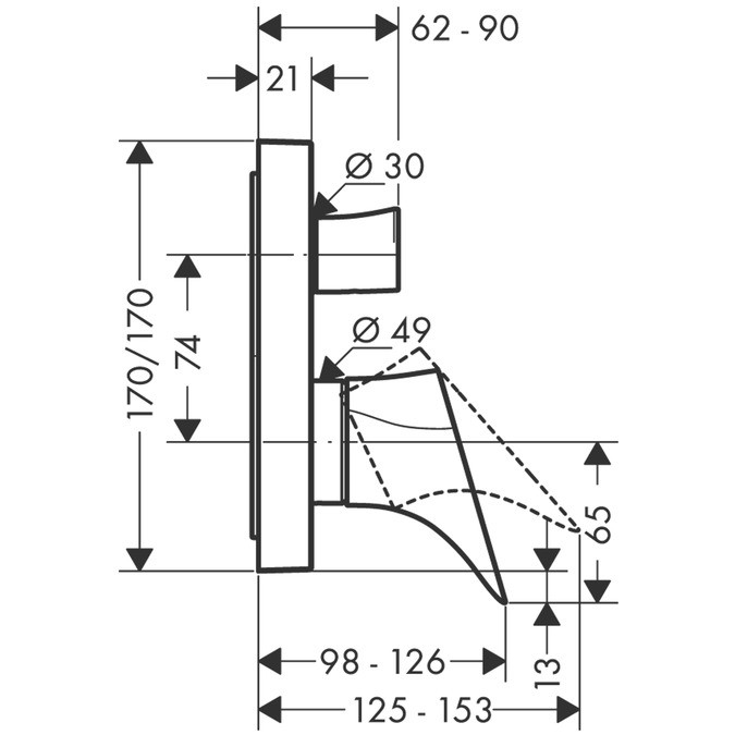 Axor Starck Organic bateria wannowa podtynkowa chrom 12415000