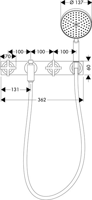 Axor Citterio bateria wannowa 3-otworowa podtynkowa chrom 39441000