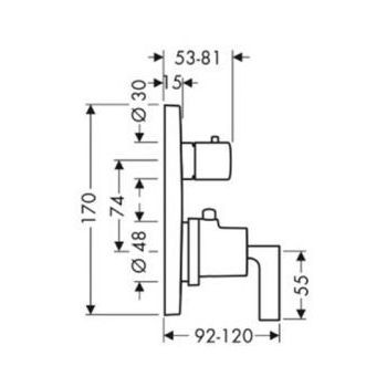 Axor Citterio bateria termostatyczna podtynkowa z zaworem odcinającym chrom 39700000