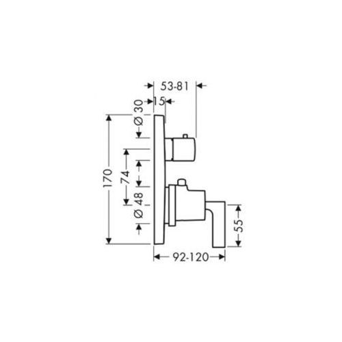 Axor Citterio bateria termostatyczna podtynkowa z zaworem odcinająco-przełączającym chrom 39720000