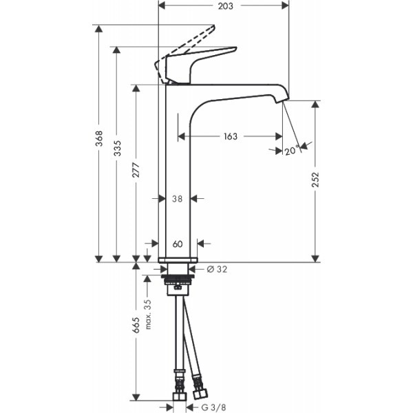 Axor Citterio E bateria umywalkowa wysoka ComfortZone 250 chrom 36113000