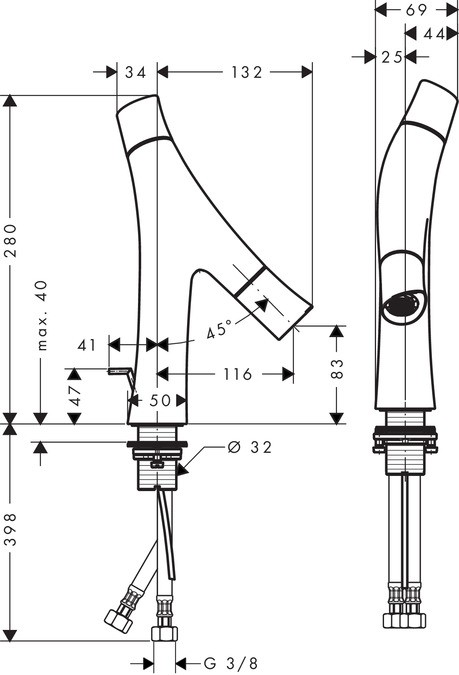 Axor Starck Organic bateria umywalkowa chrom 12010000
