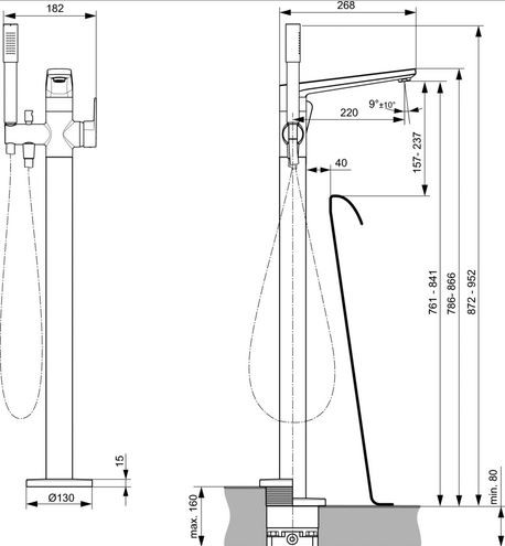Ideal Standard Tonic II bateria wannowa wolnostojąca A6347AA