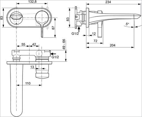 Ideal Standard Melange bateria umywalkowa podtynkowa chrom A5591AA