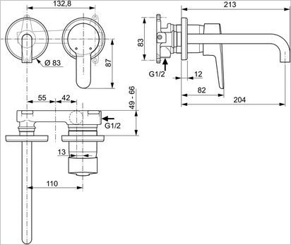 Ideal Standard Connect Blue bateria umywalkowa podtynkowa A5933AA