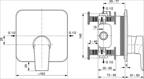 Ideal Standard Tesi bateria prysznicowa podtynkowa chrom A6585AA