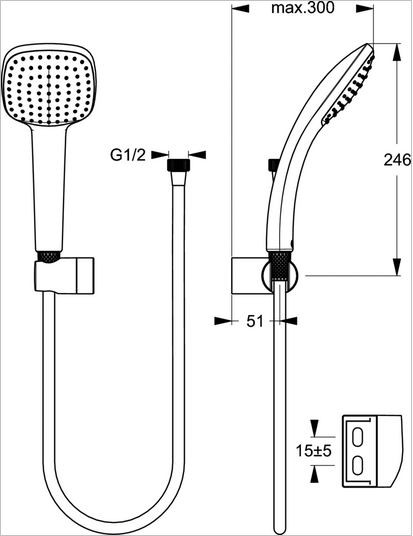 Ideal Standard Rain Cube zestaw punktowy M 1-funkcyjny chrom B0019AA