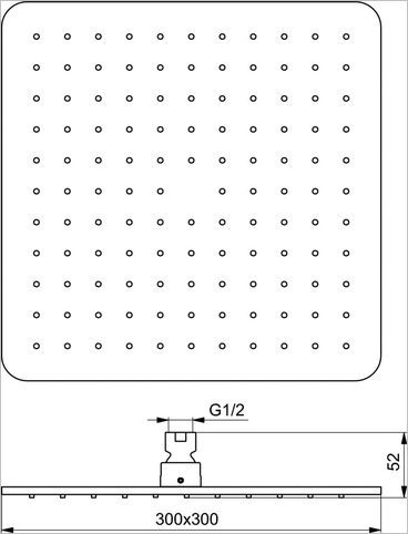Ideal Standard Rain Cube deszczownica kwadratowa 30cm chrom B0025AA