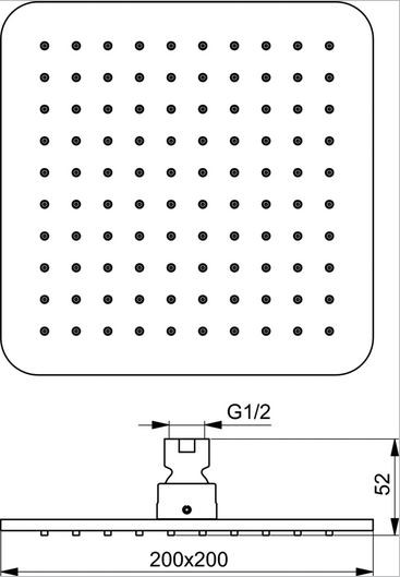 Ideal Standard Rain Cube deszczownica kwadratowa 20cm chrom B0024AA