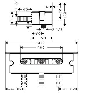 Hansgrohe FixFit Porter 300 przyłącze kątowe węża biały/chrom 26456400