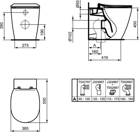 Ideal Standard Connect muszla stojąca WC AquaBlade E052401