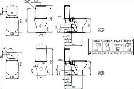 Ideal Standard Tesi muszla do kompaktu WC AquaBlade T008201