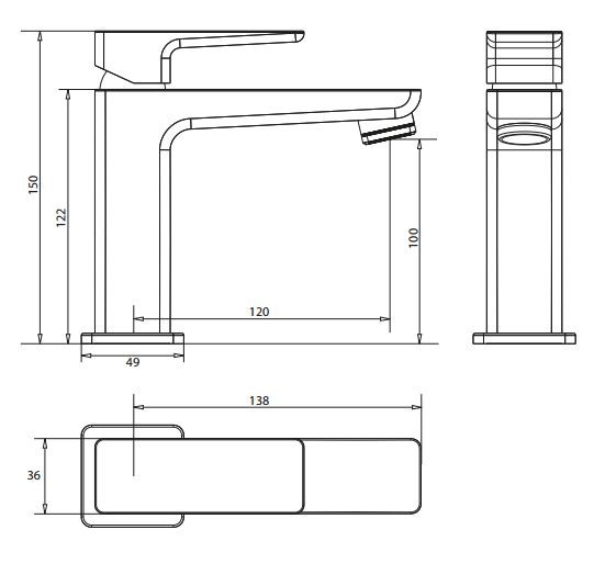Omnires Parma bateria umywalkowa stojąca chrom PM7410CR